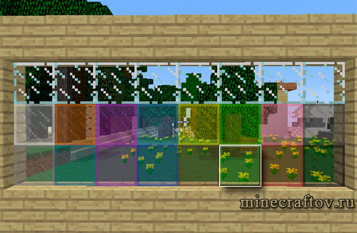 Зеленая стеклянная панель в Майнкрафте